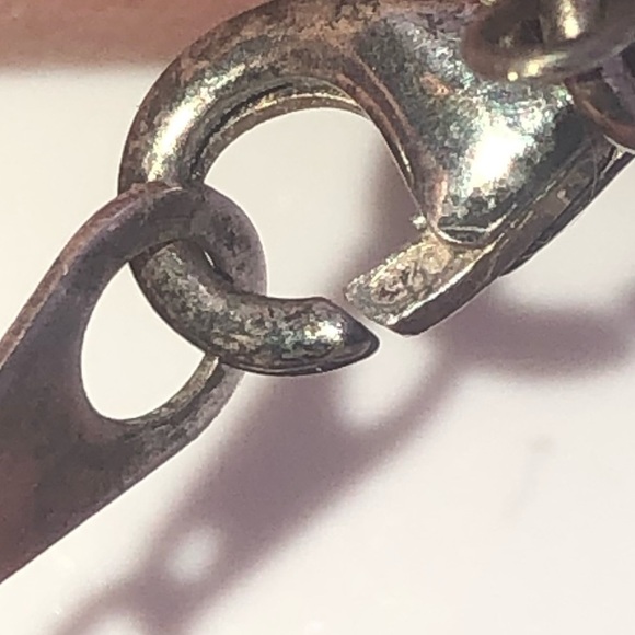 VTG Sterling Lapis Lazuli Heishi Tube Bead Liquid Silver Necklace 14” - Picture 7 of 8